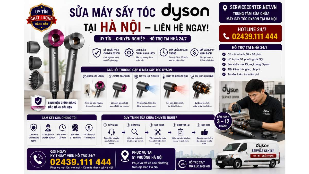 Sửa máy sấy tóc Dyson tại Hà Nội – Liên hệ ngay https://servicecenter.net.vn Hotline: 02439.111 444 Uy Tín – Hỗ Trợ Tại Nhà 24/7