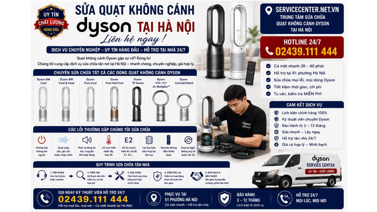 Sửa quạt không cánh Dyson tại Hà Nội – Liên hệ ngay https://servicecenter.net.vn Hotline: 02439.111 444 Uy Tín – Hỗ Trợ Tại Nhà 24/7