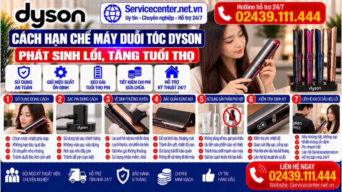 Cách Hạn Chế Máy Duỗi Tóc Dyson Phát Sinh Lỗi Website: Servicecenter.net.vn   📞 Hotline: 02439.111.444