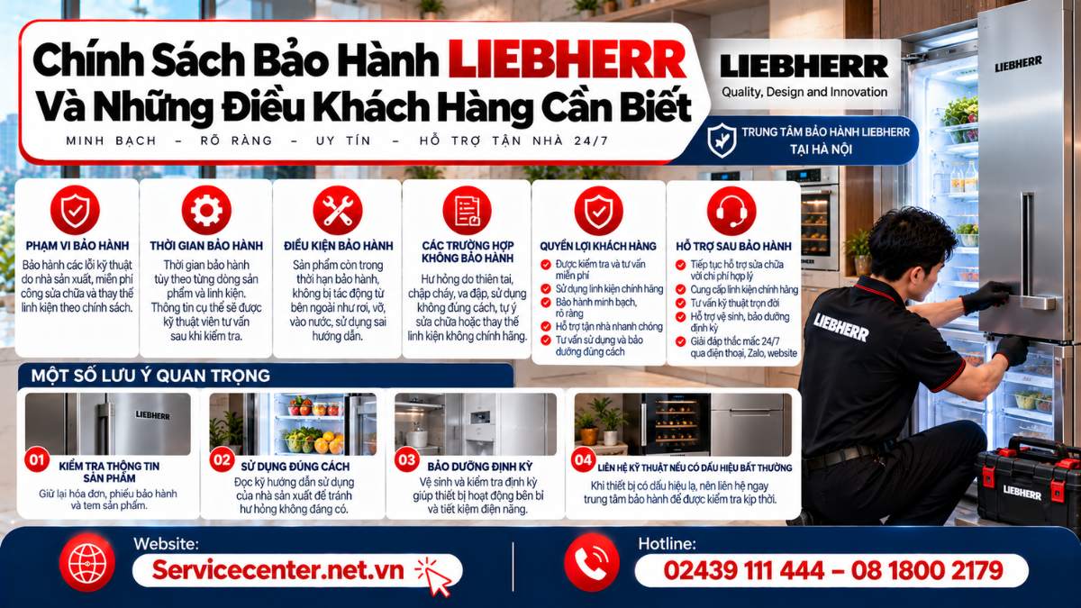 Chính Sách Bảo Hành Liebherr Và Những Điều Khách Hàng Cần Biết Website: https://Servicecenter.net.vn
- Hotline: 02439 111 444 – 08 1800 2179