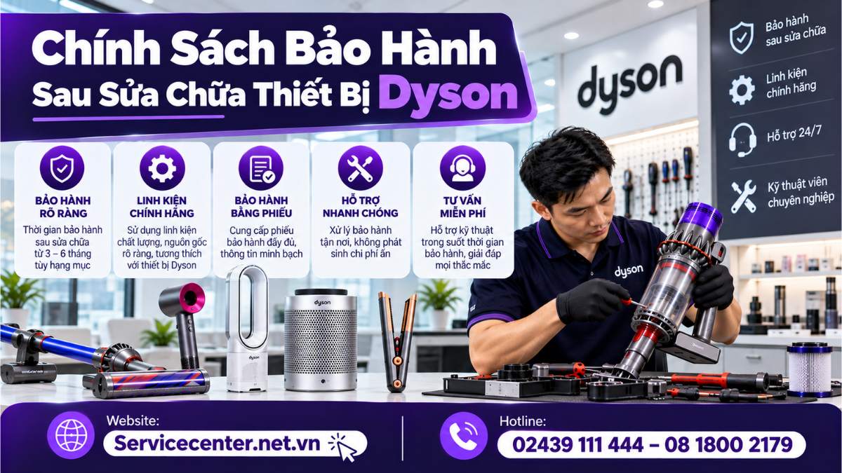 Chính Sách Bảo Hành Sau Sửa Chữa Thiết Bị Dyson Website: https://Servicecenter.net.vn