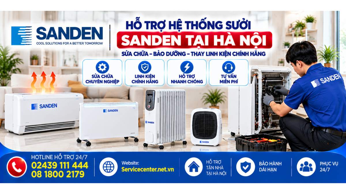 Hỗ trợ hệ thống sưởi Sanden tại Hà Nội Website: Servicecenter.net.vn 📞 Hotline: 02439 111 444 08 1800 2179