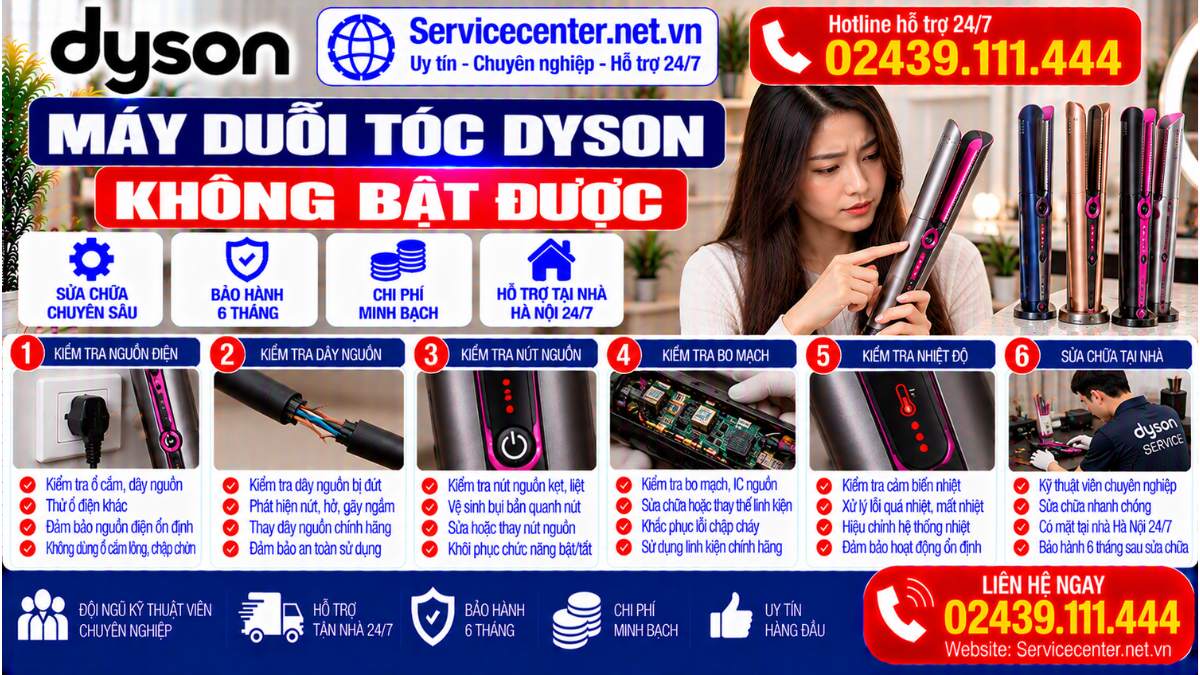 Máy Duỗi Tóc Dyson Không Bật Được Website: Servicecenter.net.vn   📞 Hotline: 02439.111.444