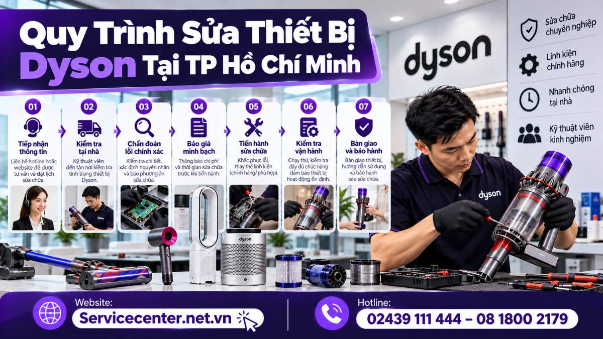 Quy Trình Sửa Thiết Bị Dyson Tại TP Hồ Chí Minh Website: https://Servicecenter.net.vn