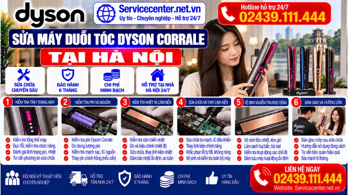Sửa Máy Duỗi Tóc Dyson Corrale Tại Hà Nội Website: Servicecenter.net.vn   📞 Hotline: 02439.111.444