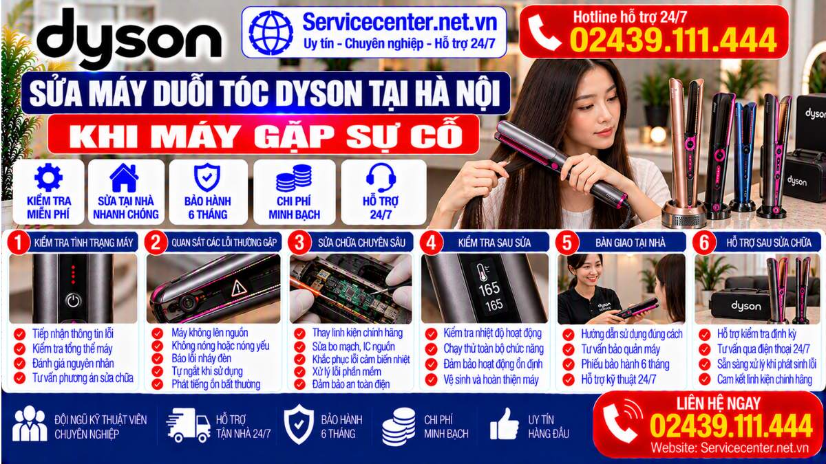 Sửa Máy Duỗi Tóc Dyson Tại Hà Nội Khi Máy Gặp Sự Cố Website: Servicecenter.net.vn   📞 Hotline: 02439.111.444