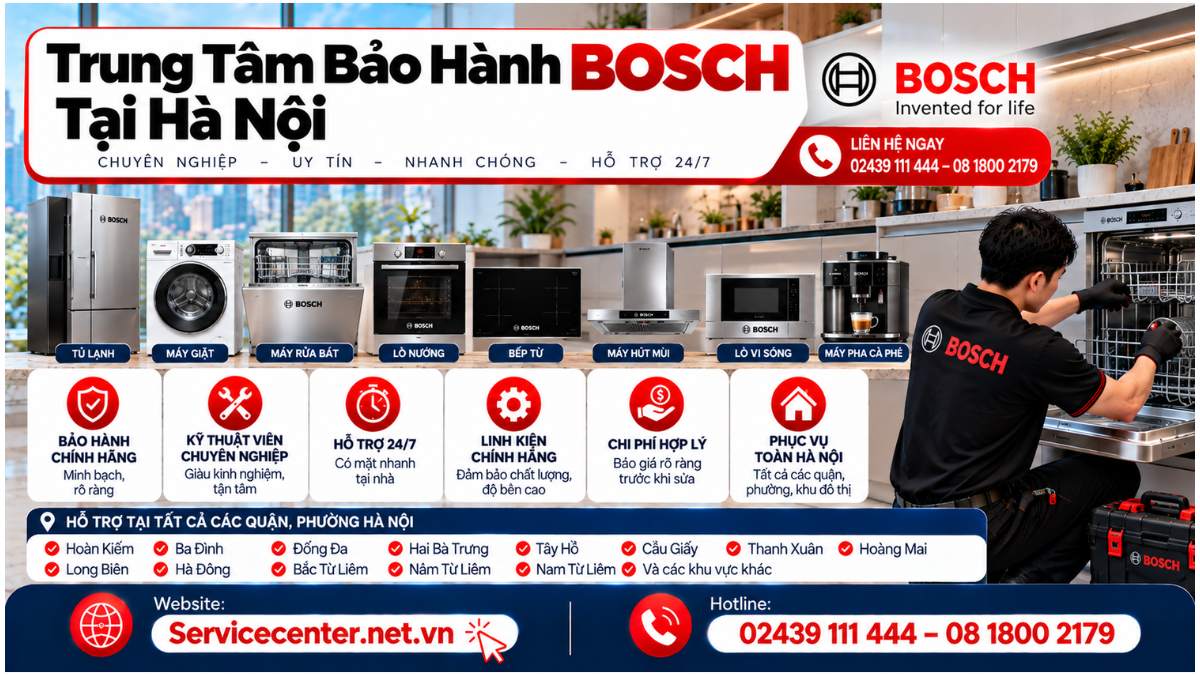 Trung Tâm Bảo Hành Bosch Tại Hà Nội Website: https://Servicecenter.net.vn
- Hotline: 02439 111 444 – 08 1800 2179