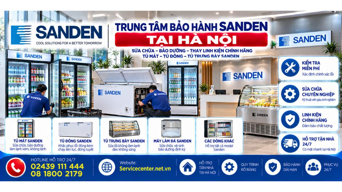 Trung Tâm Bảo Hành Sanden Tại Hà Nội Website: Servicecenter.net.vn 📞 Hotline: 02439 111 444 08 1800 2179
