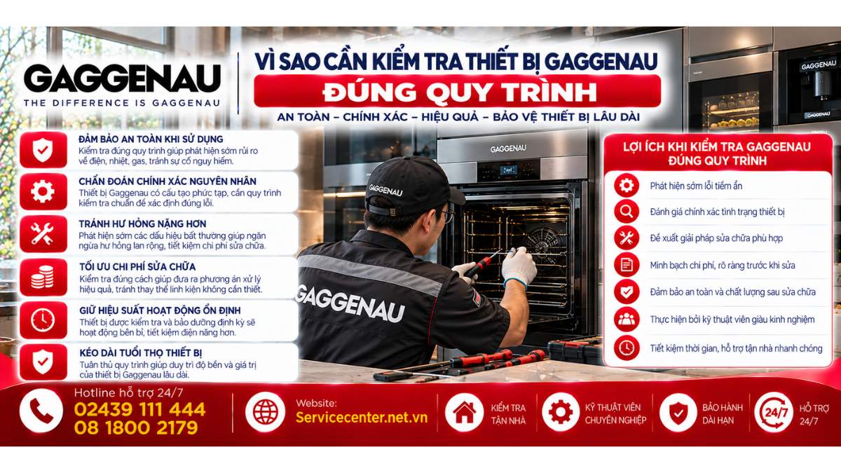 Vì sao cần kiểm tra thiết bị Gaggenau đúng quy trình Website: Servicecenter.net.vn 📞 Hotline: 02439 111 444 08 1800 2179
